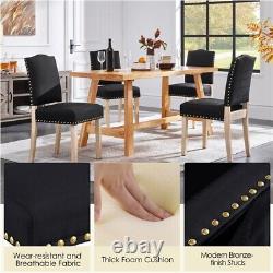 Dining Room Chairs Modern Upholstered Kitchen Chairs with Nailhead Trim Black