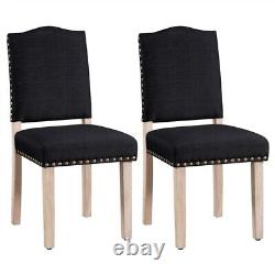 Dining Room Chairs Modern Upholstered Kitchen Chairs with Nailhead Trim Black