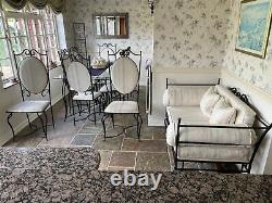 Dining /conservatory furniture- table with 8 chairs and matching 2 seater sofa