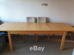 Dining table, IKEA, extendable, Oak, with 6 x upholstered dining chairs