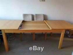 Dining table, IKEA, extendable, Oak, with 6 x upholstered dining chairs