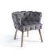 Egb10 Richmond Grey Brushed Velvet Button Upholstered Tub Dining Arm Chair
