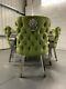 Eaton Moss Green Velvet Lion Knock Button Back Dining Chair Limited Edition