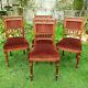 Edwardian Carved Walnut Set Of 4 Upholstered Dining Chairs C1905