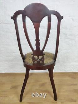Edwardian Inlaid Dining Chair Queen Anne Legged Upholstered Postage Available