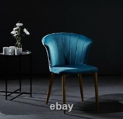 Elsa Crushed Velvet Scallop Shell Chair Soft Comfort Dining Chair Furniture Home
