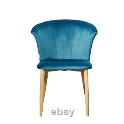 Elsa Crushed Velvet Scallop Shell Chair Soft Comfort Dining Chair Furniture Home