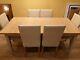 Ercol Pinto Oak Extending Dining Table And 6 Upholstered Chairs