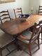 Ercol Solid Wood Dining Table And 6 Chairs 4 Carvers All Upholstered