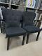 Ex Display 2 X Black Upholstered Dining Chairs With Stud Detail