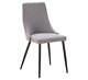 Ff Lyon Dining Chair Tapered Metal Legs Upholstered Padded Seat 45x61x92cm- Grey