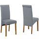 Fabric Dining Chairs In Grey With Oak Legs Home Furniture