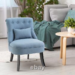Fabric Single Sofa Dining Chair Upholstered With Pillow Solid Wood Leg Living Room
