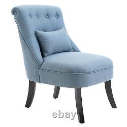 Fabric Single Sofa Dining Chair Upholstered With Pillow Solid Wood Leg Living Room