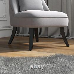 Fabric Single Sofa Upholstered Dining Chair with Pillow Wood Legs Set of 2 Grey