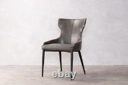 Faux Leather Dining Chair Grey Chair Upholstered Dining Chair
