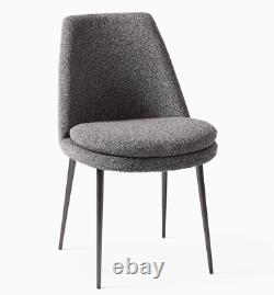 Finley Low Back Upholstered Dining Chair, Black & White, John Lewis