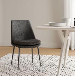 Finley Upholstered Dining Chair Low Back, Black & White