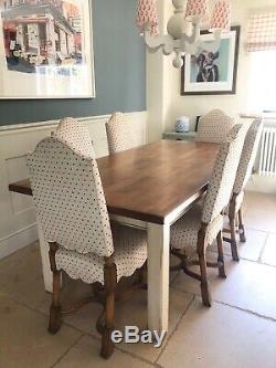 Fired Earth Bastide dining table with 6 upholstered chairs