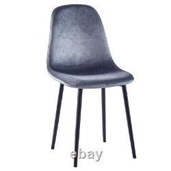 Flannel Upholstered Dining Chair Backrest Armless Lounge Chair Living Room Seat