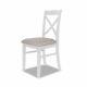 Florence Cross Back Upholstered Chair. Quality White Kitchen Dining Chair