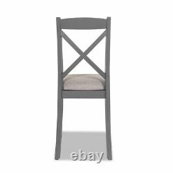 Florence grey dining kitchen chair. Quality cross back upholstered dining chair