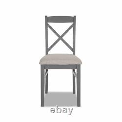 Florence grey dining kitchen chair. Quality cross back upholstered dining chair