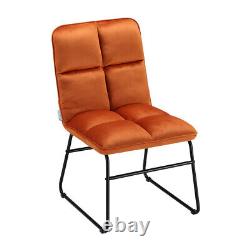Folding Dining Chairs Set Velvet Upholstered Seater Folding Back Living Room UK