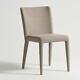 Fontana Dining Chair Fully Upholstered Linen Padded Fabric Lounge Frame