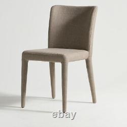 Fontana Dining Chair Fully Upholstered Linen Padded Fabric Lounge Frame