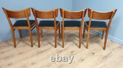 Four Mid Century Teak G Plan Butterfly Dining Chairs Upholstered Seats Retro