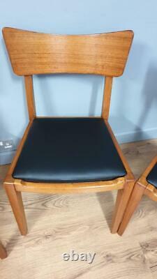 Four Mid Century Teak G Plan Butterfly Dining Chairs Upholstered Seats Retro