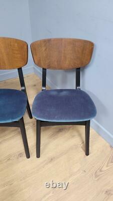 Four Mid Century Teak Remploy Butterfly Dining Chairs Upholstered Seats Retro