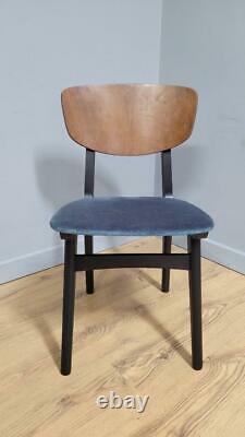 Four Mid Century Teak Remploy Butterfly Dining Chairs Upholstered Seats Retro