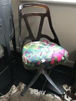 Four Rare Retro Perspex Back Grafton Swivel Dinning Chairs Newly Upholstered