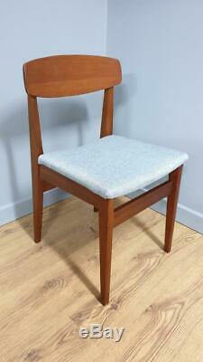 Four Vintage Danish Teak Style Dining Chairs Retro Chairs Upholstered