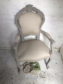French Louis Style Chair Shabby Chic Painted Antique Armchair Bedroom Dining