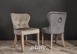 Furniture village 2 x Chennai Upholstered Dining Chairs (RRP £698) Taupe