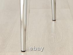 Furniturebox Set of 4 / 6 MILAN Velvet Hatched Chrome Metal Padded Dining Chairs