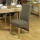 Fusion Solid Oak Furniture Hazelnut Fabric High Back Upholstered Chair Pair
