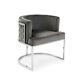 Gf216 New Barcelona Luxury Brushed Velvet Upholstered Steel Dining Chairs