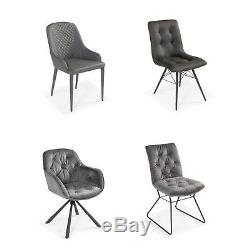 GF800 New Modern Luxury Grey Upholstered Designer Dining Chairs Sets