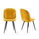 Grade A1 Set Of 2 Mustard Yellow Velvet Dining Chairs With Black Le A1/jnn004y