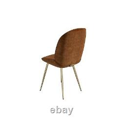 GRADE A1 Set of 2 Tan Faux Leather Dining Chairs Jenna