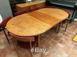 G Plan Fresco Oval Dining Table and 6 Upholstered Chairs Kofod Larsen