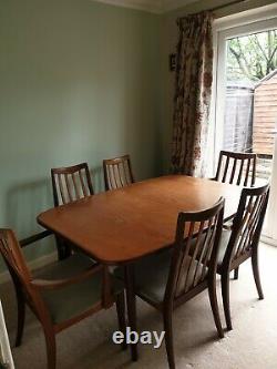 G Plan Retro Teak Dining Table And 6 Upholstered Chairs