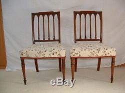 Georgian, pair of Geo. 3rd. Mahogany dinning chairs restored re- upholsted