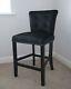 Giovanni Velvet Upholstered Kitchen Dining Chair Knocker Back Bar Stool Black