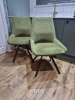 Green Chair Velvet Upholstered Armchair Dining Chairs
