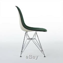 Green Herman Miller Vintage Eames Upholstered DSR Dining Side Shell Chair